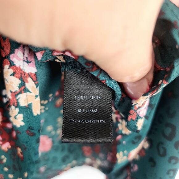 Torrid Blouse Georgette Pintuck Button-Front Womens 3X Green Cottagecore Peasant - Picture 4 of 8